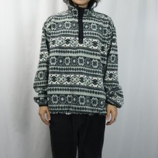 画像2: 80〜90's L.L.Bean ノルディック柄 ハーフスナップ フリースジャケット (2)