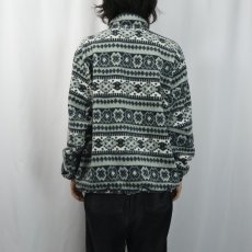 画像3: 80〜90's L.L.Bean ノルディック柄 ハーフスナップ フリースジャケット (3)