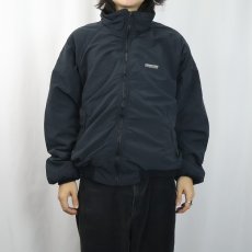 画像2: 90's LANDS' END USA製 裏フリース ナイロンジップジャケット BLACK L (2)