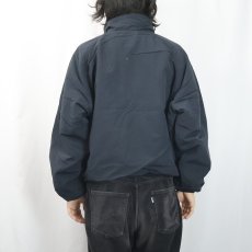 画像3: 90's LANDS' END USA製 裏フリース ナイロンジップジャケット BLACK L (3)