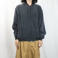 画像2: 80〜90's Alan Stuart USA製 レーヨンジップジャケット L (2)
