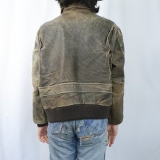 画像3: 80's〜 FIDELITY "A-2 TYPE" レザーフライトジャケット SIZE42 (3)