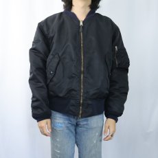 画像3: 民間品 90's ALPHA INDUSTRIES,INC. MA-1 フライトジャケット BLACK LARGE (3)