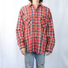 画像2: 70〜80's FROSTPROOF USA製 チェック柄 ヘビーネルシャツ XL (2)