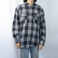 画像2: 90's FIVE BROTHER バッファローチェック柄 ヘビーネルシャツ L (2)