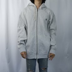 画像2: POLO Ralph Lauren REVERSE WEAVE TYPE ロゴ刺繍 裏サーマル スウェットジップパーカー L (2)