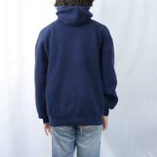 画像3: 90's RUSSELL ATHLETIC USA製 無地スウェットフーディー NAVY L (3)
