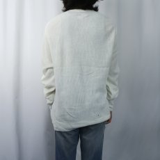 画像3: 80〜90's IZOD LACOSTE USA製 ロゴ刺繍 アクリルニットカーディガン M (3)