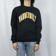 画像2: 80's RUSSELL ATHLETIC USA製 "VANDERBILT" 前V プリントスウェット BLACK M (2)
