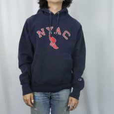 画像2: Champion REVERSE WEAVE "NYAC" ウイングフット プリントスウェットフーディー NAVY S (2)