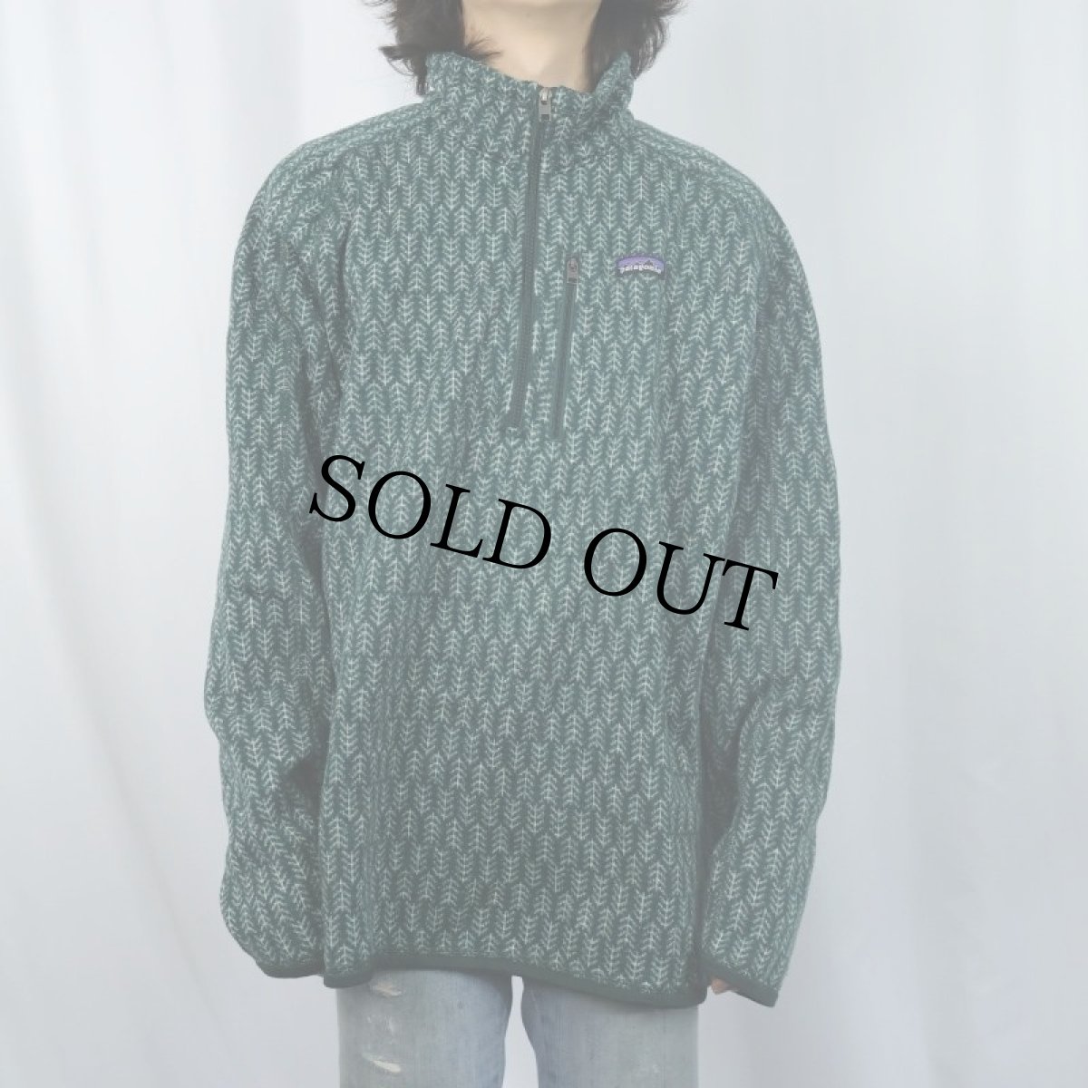 画像2: 2022AW Patagonia 総柄 ハーフベターセーター XXL (2)