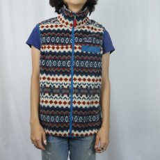 画像2: 2015AW Patagonia 総柄 シンチラスナップTベスト L (2)