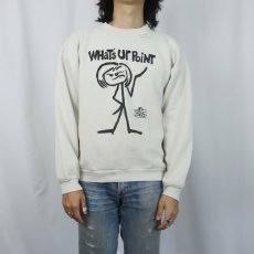 画像2: 90's STICK WORLD "WHAT'S UP POINT" イラストプリントスウェット XL (2)
