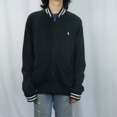 画像2: POLO Ralph Lauren ロゴ刺繍 スウェットジップジャケット BLACK L (2)