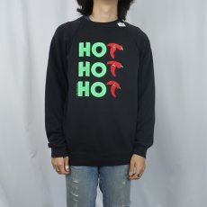 画像2: 80's USA製 "HOT HOT HOT" 唐辛子 発砲プリントラグランスウェット BLACK L (2)