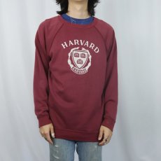 画像2: 80's Champion トリコタグ USA製 "HARVARD" プリントラグランスウェット XL (2)