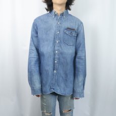 画像2: POLO Ralph Lauren "CLASSIC FIT" 3点留め デニムボタンダウンシャツ M (2)