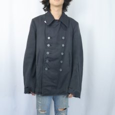 画像2: VINTAGE チンスト付き コットンPコート BLACK (2)