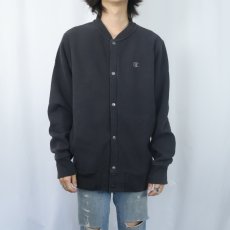 画像2: Champion REVERSE WEAVE 目付き フルスナップ スウェットカーディガン BLACK L (2)