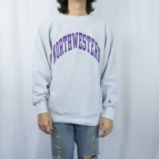 画像2: 90's Champion REVERSE WEAVE USA製 "NORTHWESTERN" プリントスウェット L (2)