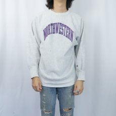 画像2: 90's Champion REVERSE WEAVE USA製 "NORTHWESTERN" プリントスウェット L (2)