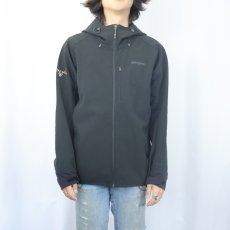 画像2: 2015AW Patagonia "DOUBLE BACK" ロゴ刺繍 アズハイブリッドフーディー BLACK L (2)