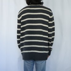 画像3: Eddie bauer ボーダー柄 コットンニットセーター XL (3)