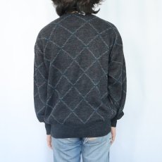 画像3: 90's Maglificio Florence ITALY製 アーガイル柄 アクリル×ウールニットセーター M (3)