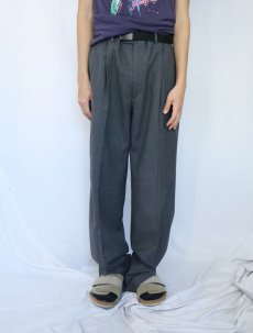 画像2: 80〜90's Burberrys' 2タック ウールスラックス W35 (2)