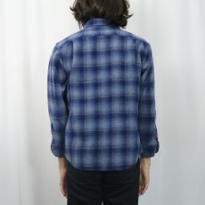 画像3: PENDLETON オンブレーチェック柄 ウールシャツ L (3)