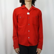 画像2: 60's PENDLETON ウールオープンカラーシャツ M (2)