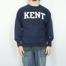 画像2: 90's Champion REVERSE WEAVE USA製 "KENT" プリントスウェット NAVY M (2)