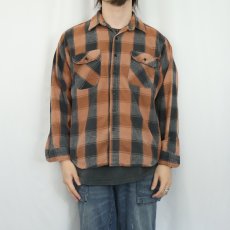 画像2: 70〜80's FIVE BROTHER USA製 ブロックチェック柄 ヘビーネルシャツ L (2)