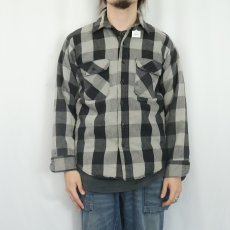 画像2: 70〜80's FIVE BROTHER USA製 バッファローチェック柄 キルティングライナー ヘビーネルシャツ M (2)