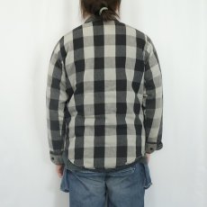 画像3: 70〜80's FIVE BROTHER USA製 バッファローチェック柄 キルティングライナー ヘビーネルシャツ M (3)