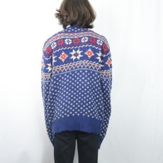 画像3: POLO Ralph Lauren ノルディック柄 ショルダーボタン コットン×リネンニットセーター L (3)