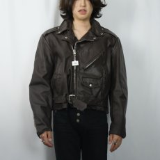画像2: 60〜70's BEAU BREED USA製 ダブルライダースジャケット BROWN  (2)