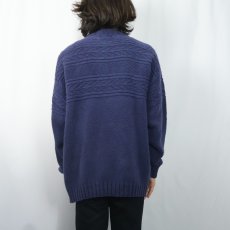 画像3: 80's L.L.Bean USA製 コットンニットセーター NAVY L (3)