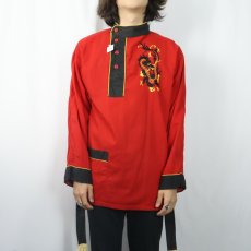 画像2: 60's〜 BRENT ドラゴン刺繍 プルオーバーシャツ  (2)