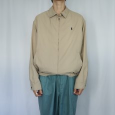 画像2: POLO Ralph Lauren ロゴ刺繡 チンスト付き ポリエステルスイングトップ L (2)