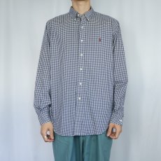画像2: Ralph Lauren "CLASSIC FIT" ギンガムチェック柄 コットンボタンダウンシャツ L (2)
