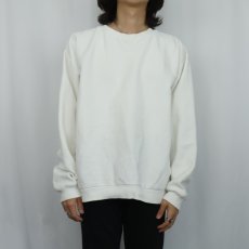 画像2: 90's LANDS' END USA製 前V 鹿の子スウェット M (2)