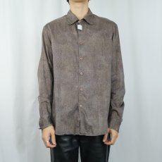 画像2: ARMANI EXCHANGE パイソン柄 コットンシャツ L (2)