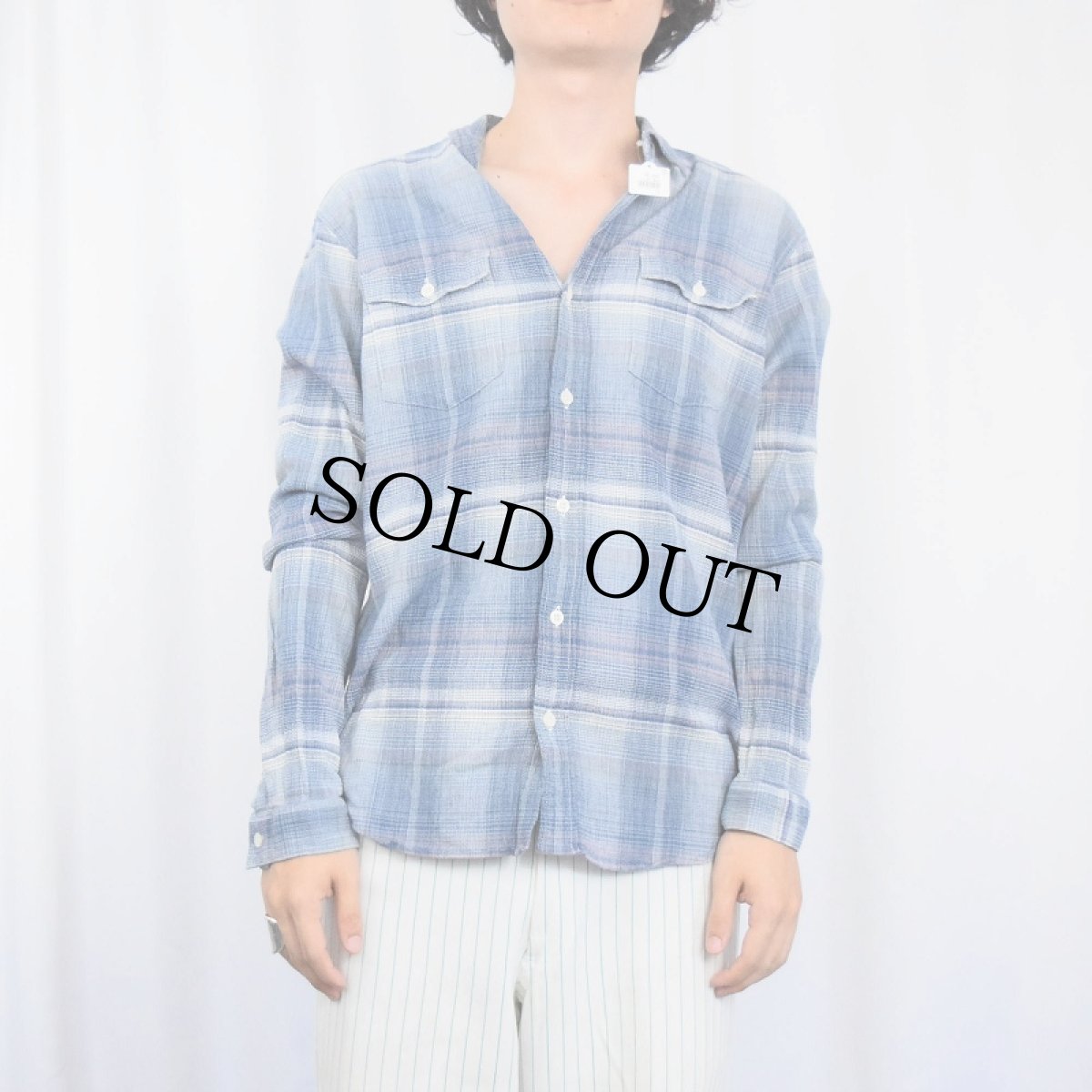 画像2: 2015SS Patagonia オンブレーチェック柄 "チリメン" コットンシャツ M (2)