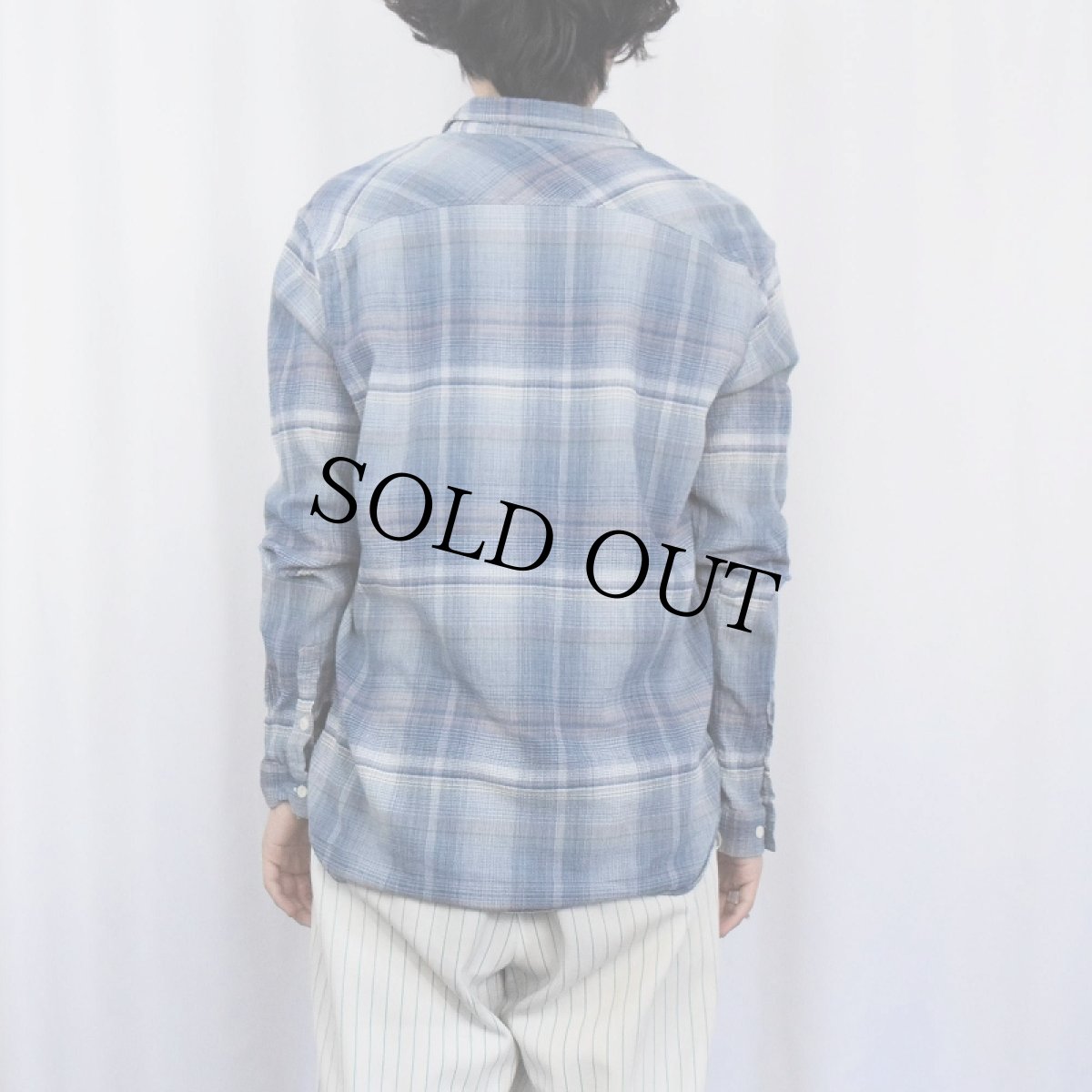 画像3: 2015SS Patagonia オンブレーチェック柄 "チリメン" コットンシャツ M (3)