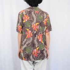画像3: POLO Ralph Lauren "CLASSIC FIT" トロピカルフィッシュ柄 レーヨンアロハシャツ S (3)