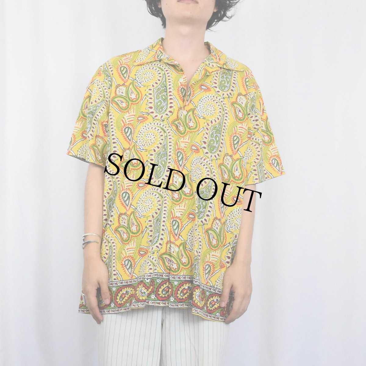 画像2: POLO Ralph Lauren "BOB CAMP" 3点留め ペイズリー柄 コットンボタンダウンシャツ M (2)