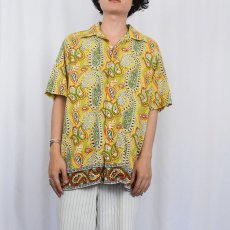 画像2: POLO Ralph Lauren "BOB CAMP" 3点留め ペイズリー柄 コットンボタンダウンシャツ M (2)