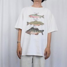 画像2: 2000's ”GOOD BETTER BASS" 魚プリントTシャツ XL (2)