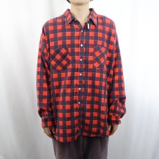 画像2: 80〜90's AMERICAN EDITION USA製 チェック柄プリントネルシャツ XXXL (2)